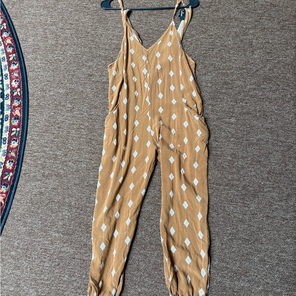 Brown Geometric Pattern Jumpsuit - image 2